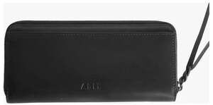 ABLE Helina Large Leather Zip Around Wallet Clutch in Black